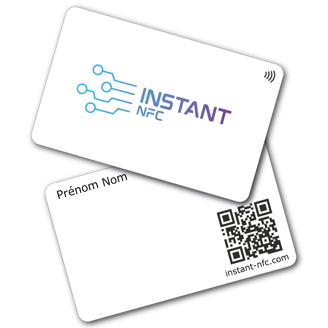Carte de Visite NFC PVC Blanc - Instant-NFC