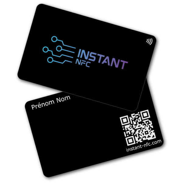 Carte de Visite NFC PVC Noir - Instant-NFC